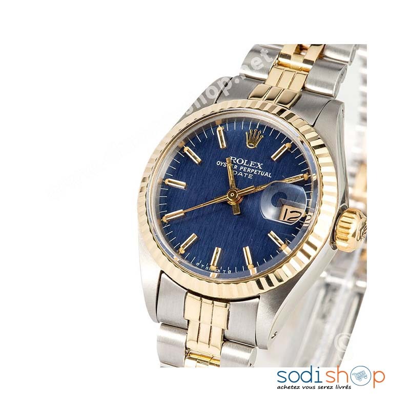 Rolex Oyster Perpetual Montre Pour Homme - Conception Luxueuse Argent et Bleu DIA00169