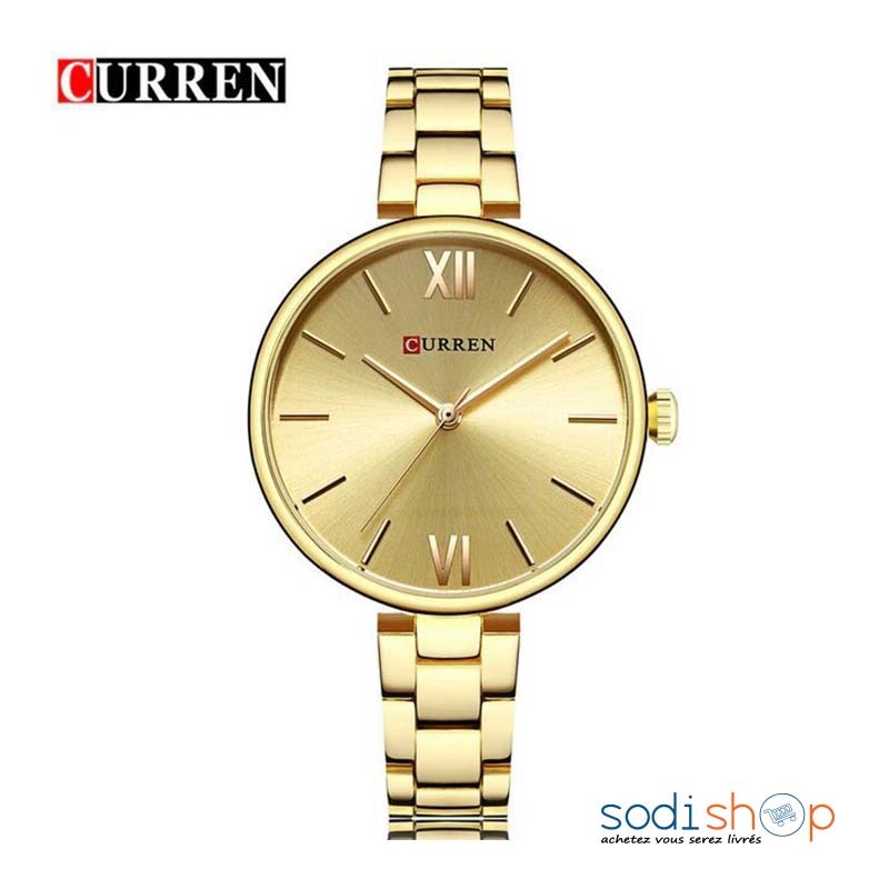 Montre Curren Blanche 9017 - Accessoire de Luxe Doré Pour Femme DIA00169