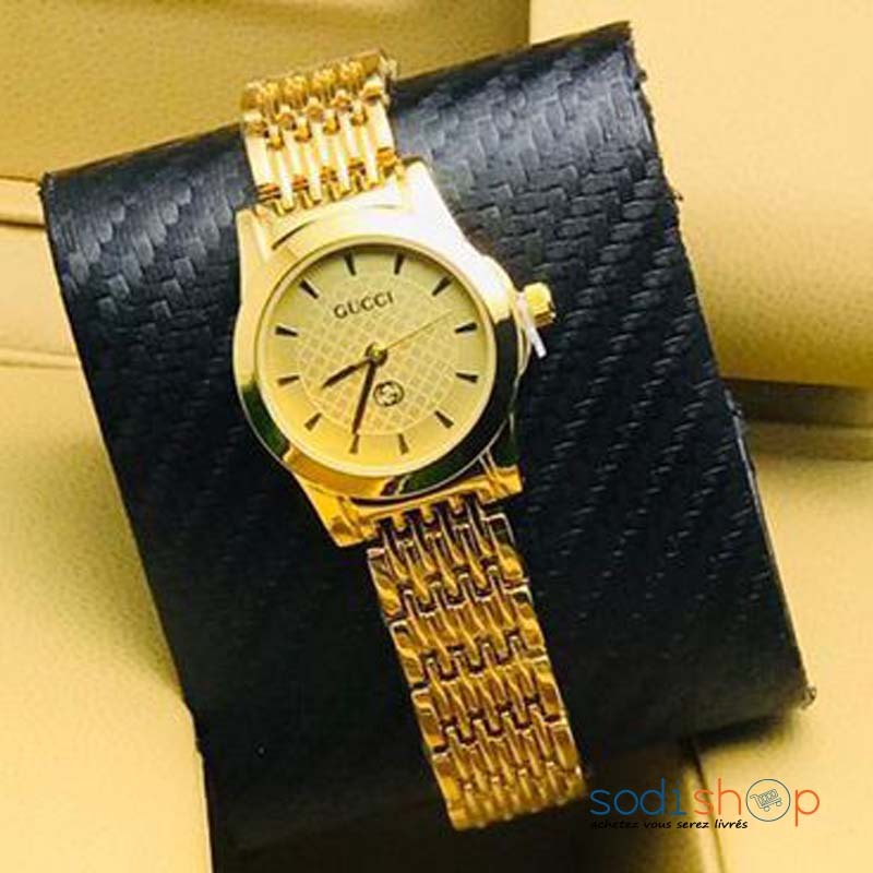 Montre Gucci Style Luxueux Pour Femme - Cadran Analogique Couleur Doré et Vert DIA00169 – Image 2