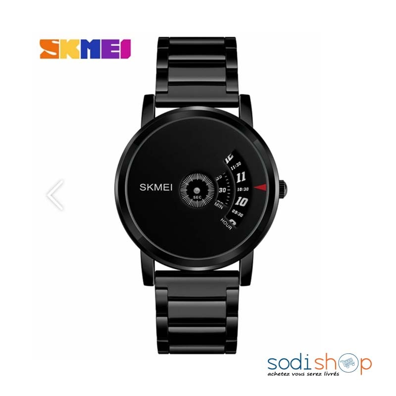 Montre SKMEI 1260 à quartz étanche en acier Noir pour homme DIA00169