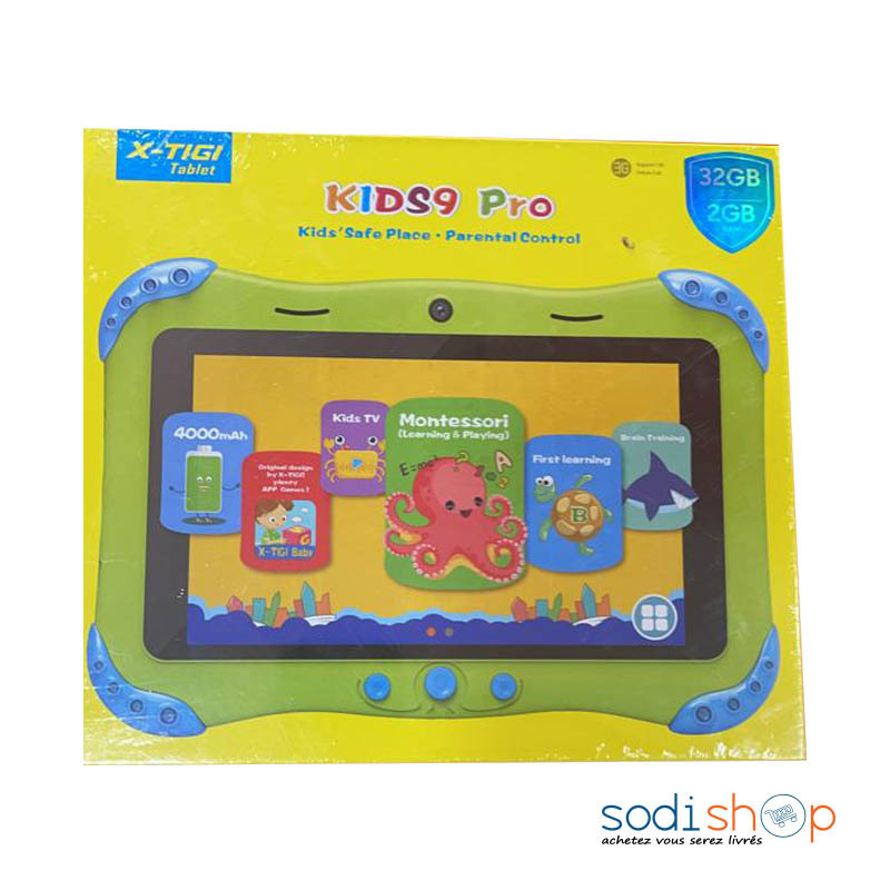 X-Tigi Tablette Éducative Enfant - Kids 9 + - 3G - 2GB Ram - 32GB Stockage Dual Sim - 7 - MA0016