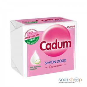 Savon Cadum 100% Végétale à l'Huile d'Amandes Douces Bio - 4 Savons de 200g