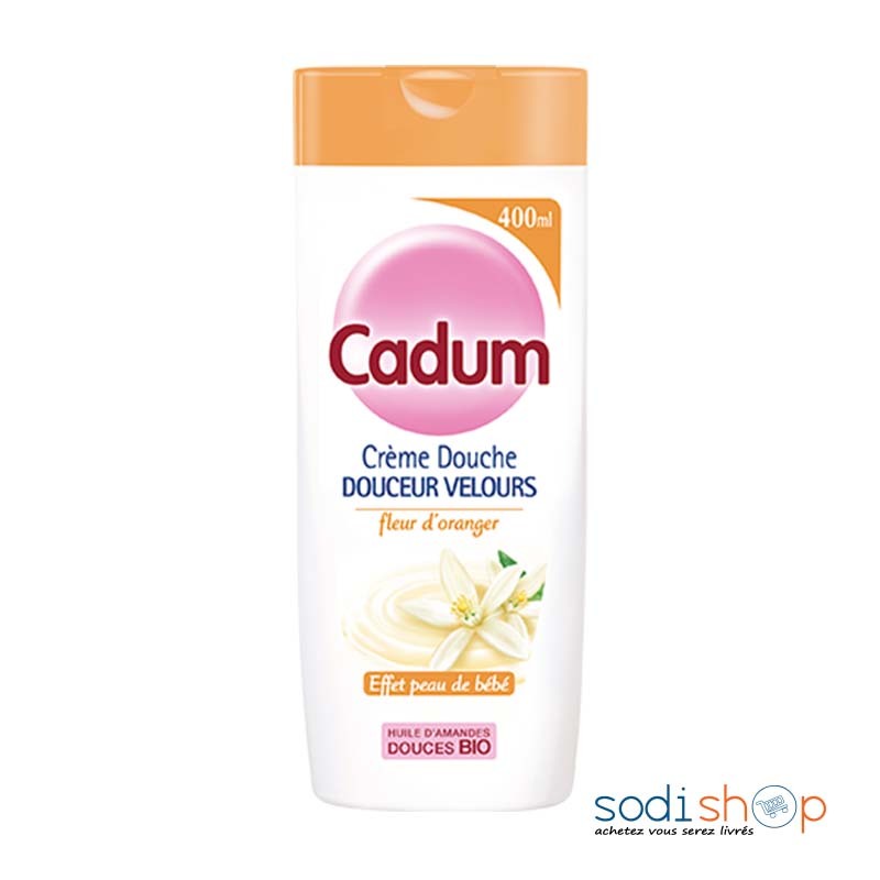 Cadum - Crème Douche - Douceur Velours Huile d'Amandes Douces Bio et Fleur De Coton - 400 ml- BLD00171