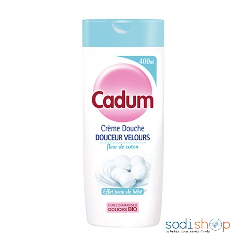 Cadum - Crème Douche - Douceur Velours Huile d'Amandes Douces Bio et Fleur De Coton - 400 ml- BLD00171 – Image 2