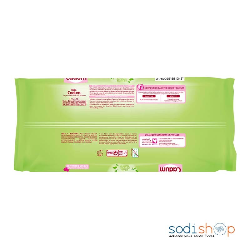 CADUM BÉBÉ Lingettes à l'Eau Nettoyante - BLD00171 – Image 2
