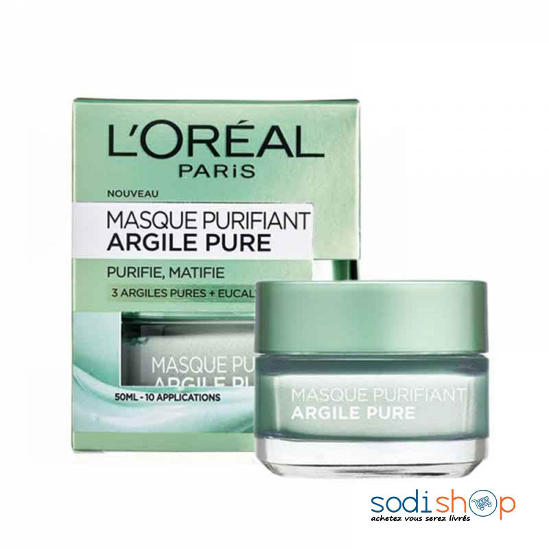 L'Oréal Paris - Masque Purifiant Argile Pure 3 Argiles Pures + Eucalyptus 50 m- BLD00171