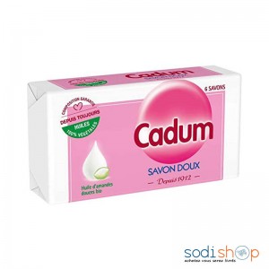 Savon Cadum 100% Végétale à l'Huile d'Amandes Douces Bio - 6 Savons de 100g
