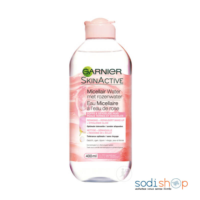 GARNIER Skin Active Eau micellaire Illuminatrice à l'eau de rose - Démaquillant - 400 ml - BLD00171 – Image 2