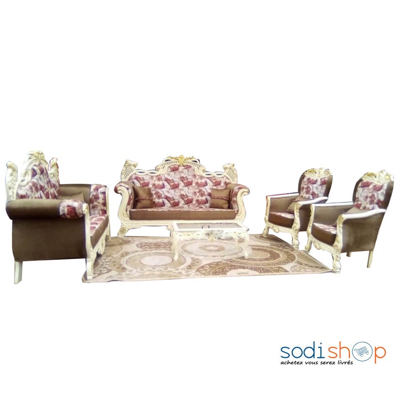 Meubles de Luxe - Fauteuil Royal Sculpture 7 Places + Table Haut de Gamme TRQ00175