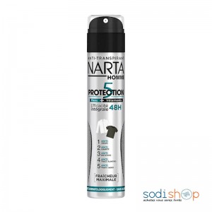 Narta - Protection 5 Homme 200ml - Anti-Transpirant - 5 En 1 Efficacité 48h - BLD00171