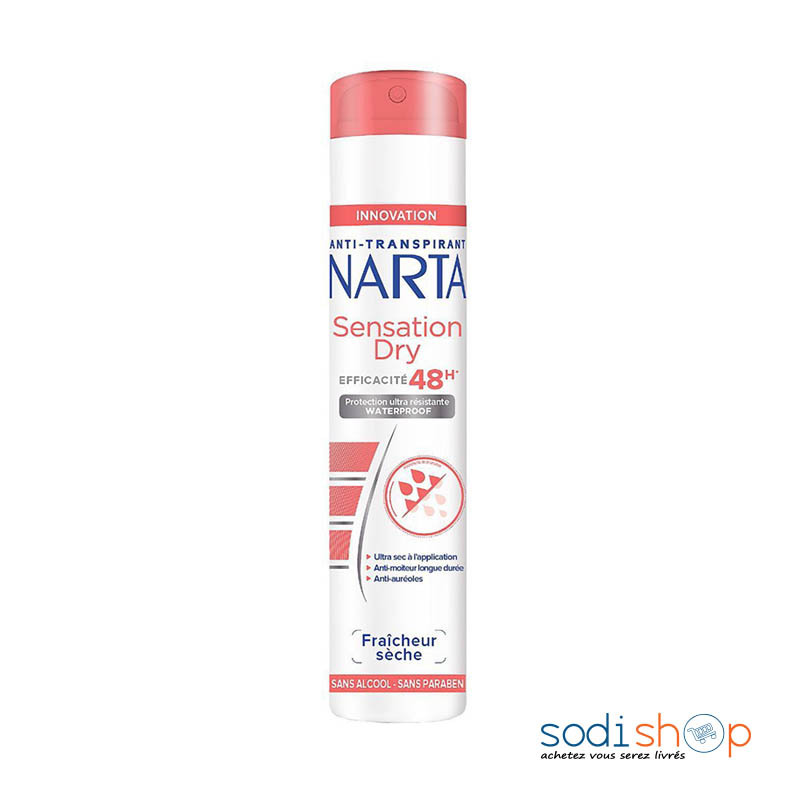 Narta -SENSATION DRY FEMME 200ML Anti-transpirant - Efficacité 48H - Protection waterproof ultra résistante - BLD00171