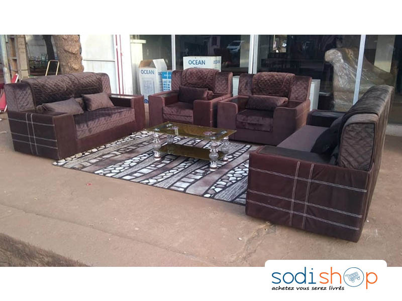 Fauteuils de Salon Classiques 7 Places Confortables Couleur Marron TRQ00175