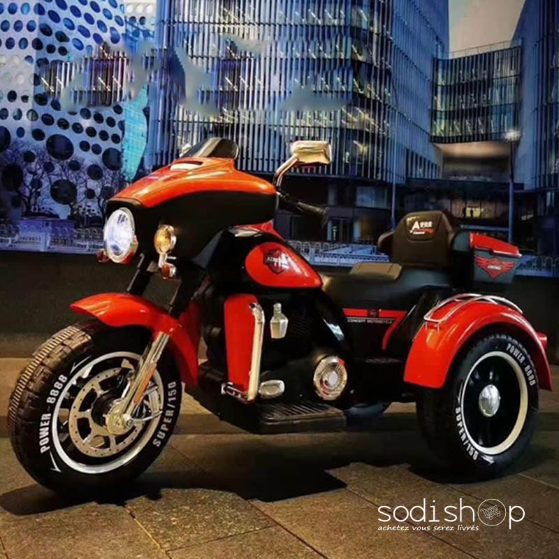 Moto Electrique Rechargeable Pour Enfant - Style Luxueux Harley Davidson avec 3 Roues MDD00182
