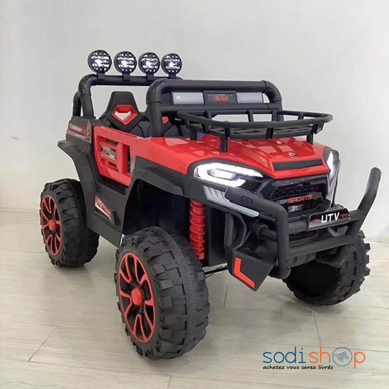 Voiture Electrique 4x4 Biplace Pour Enfant - Véhicule Moderne 12V Couleur Rouge MDD00182