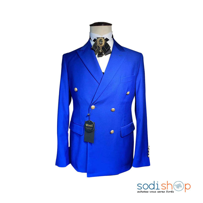 Veste Ensemble Costume avec Chemise Et Nœud - Veste avec Pantalon - Tendance Pour Homme Couleur Bleu - CMU00192