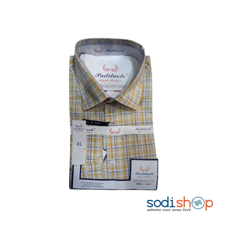 Chemise Avec Imprimé de Carreaux en Coton - Couleur Bleu Blanc CMU00192 – Image 2