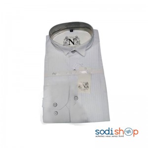 Chemise Classique Imprimé à Rayure Ultra Chic- Col Rond - Couleur Bleu Clair - Gris - Rose Pour Homme - CMU00192