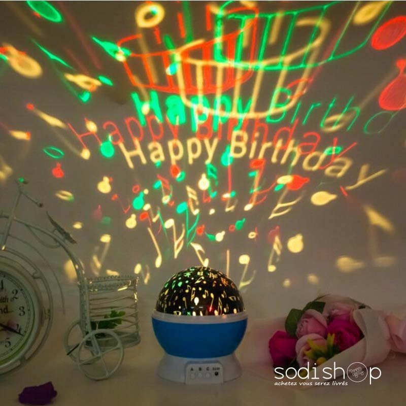 Veilleuse Rotative 360° - Lumière Décorative Pour Anniversaire Soirée Cérémonie et Chambre