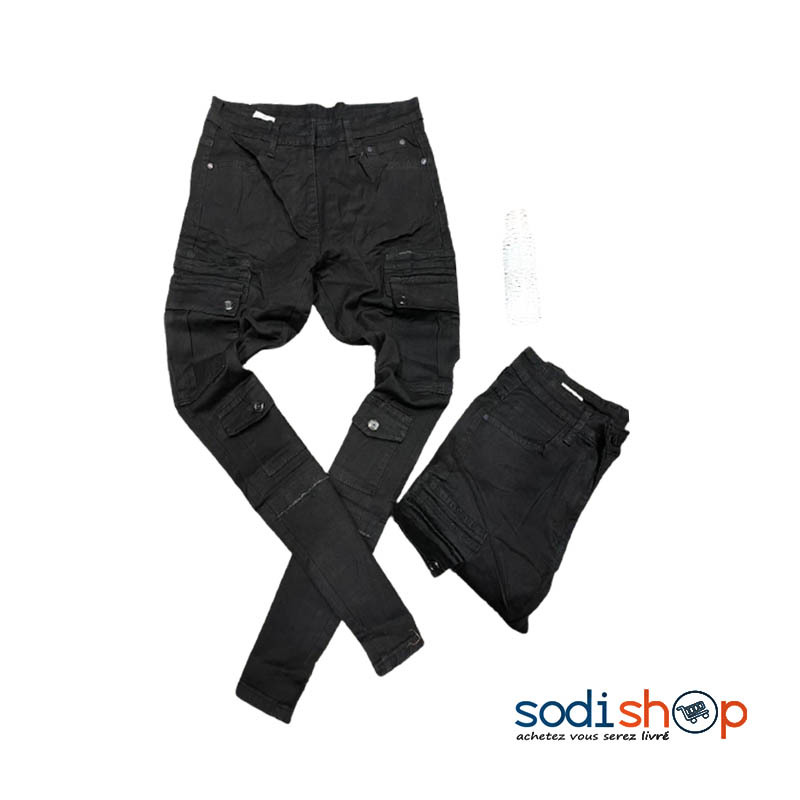 Jean Slim Design Chic - Couleur Noir Pour Homme - OUJ00194