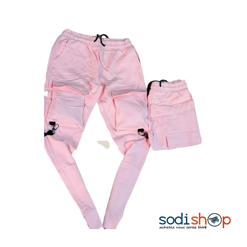 Pantalon Jogging Sport - Vêtement Stylé Avec Poches Latérales - Couleur Rose - OUJ00194