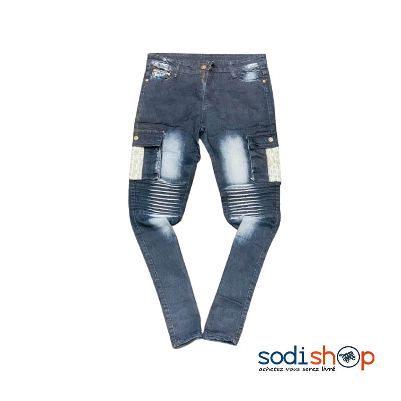 Jean Slim Design Chic - Couleur Bleu Pour Homme - OUJ00194