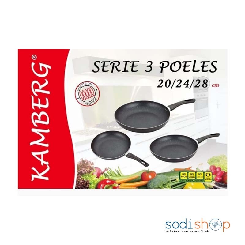 Poêles - Serie 3 - 20-24-28 Cm Fonte D'alu Kamberg - BZE00199
