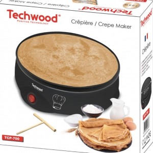 Techwood TCP-700 Crêpière 700 Watts - Machine à Crêpe 25cm BZE00199