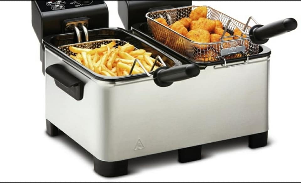 Friteuse Electrique en Acier Inoxydable Semi-Professionnelle - Double Cuve Ustensile de Cuisine BZE00199