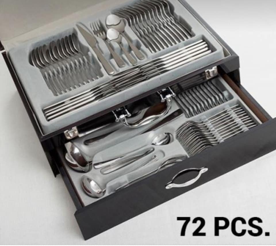 Ensemble Couvert de Table Cuillères Fourchettes Couteau - Coffret Ustensiles de Cuisine 72 Pièces en Acier Inoxydable BZE00199 – Image 2