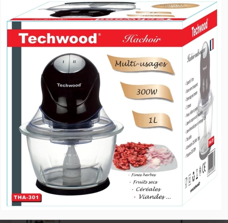 Mini Hachoir Multifonction Techwood THA-301 - Mixeur Electrique 300 watts BZE00199