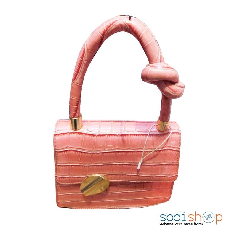 Mini Sac à Main - Motif Simili Cuir au Design Magnifique Avec Nœud Couleur Rose - ALM00208