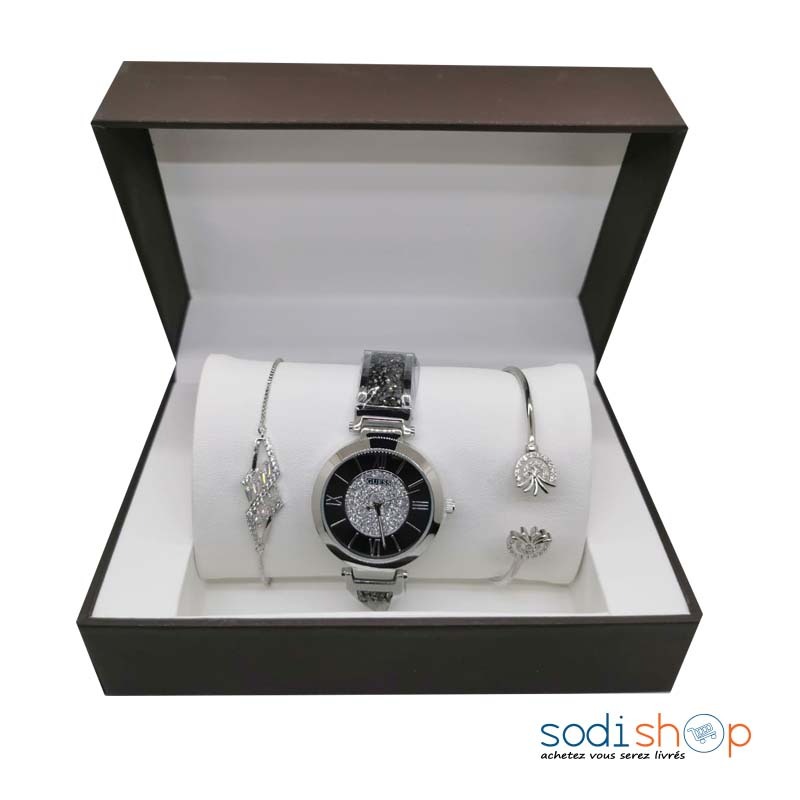 Coffret Cadeau Pour Femme Longines - Montre Bracelet avec Collier et Accessoires de Luxe Argenté MOH00203 – Image 8