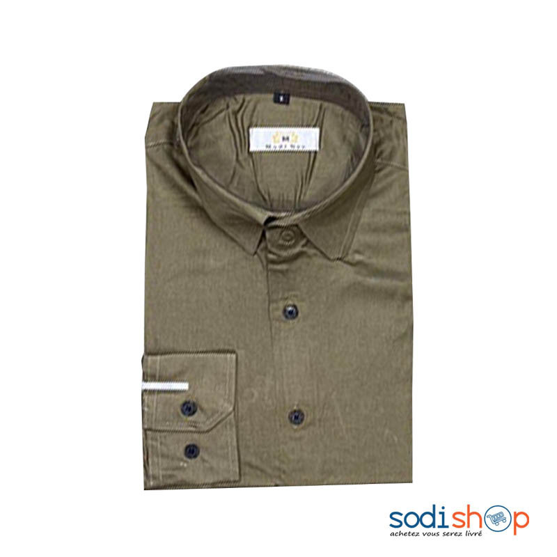 Chemise Pour Homme - Elégant Couleur Vert Militaire MOH00203