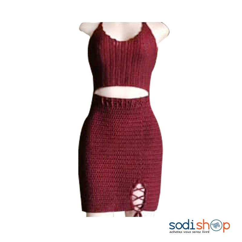 Complet 2 Pièces Sexy Pour Femme - Couleur Rouge MAS00209