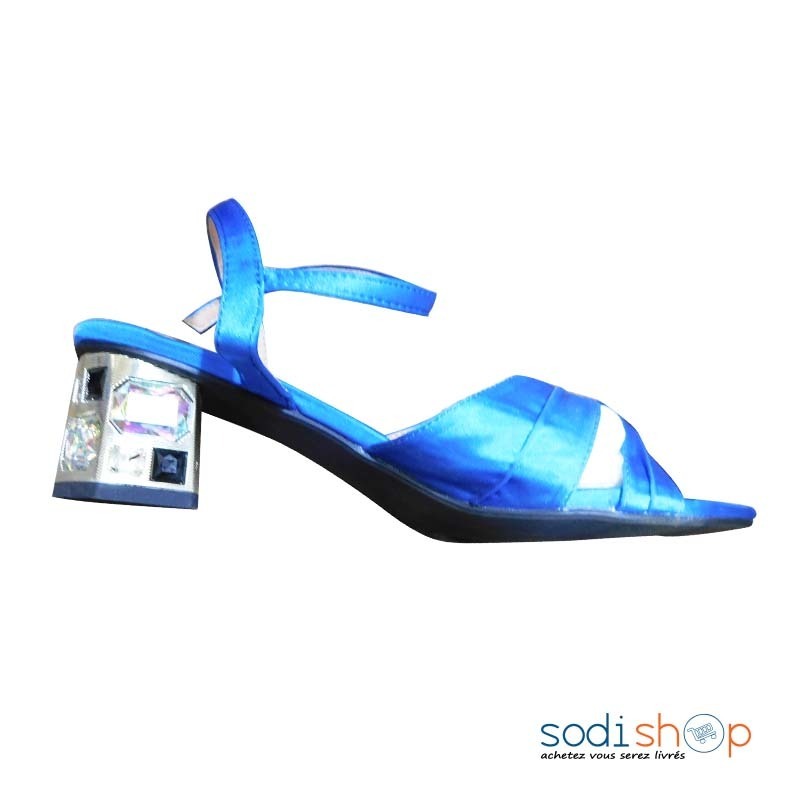 Chaussure à Talon Pour Femme Couleur Bleu avec lanière ALM00208