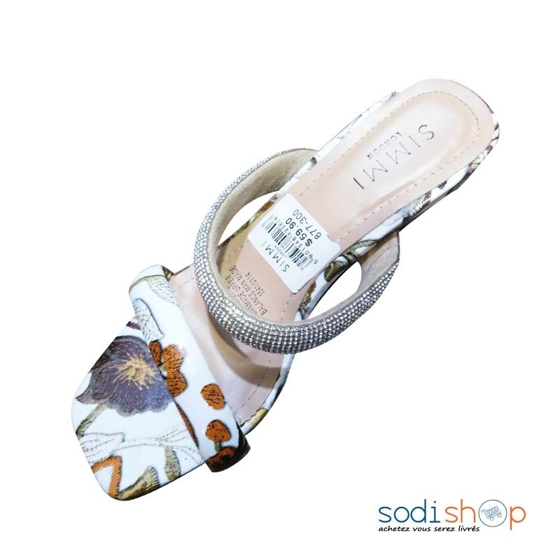 Chaussure à Talon Pour Femme Couleur Blanche avec lanière ALM00208