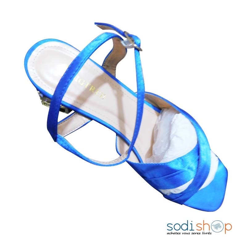 Chaussure à Talon Pour Femme Couleur Bleu avec lanière ALM00208 – Image 2