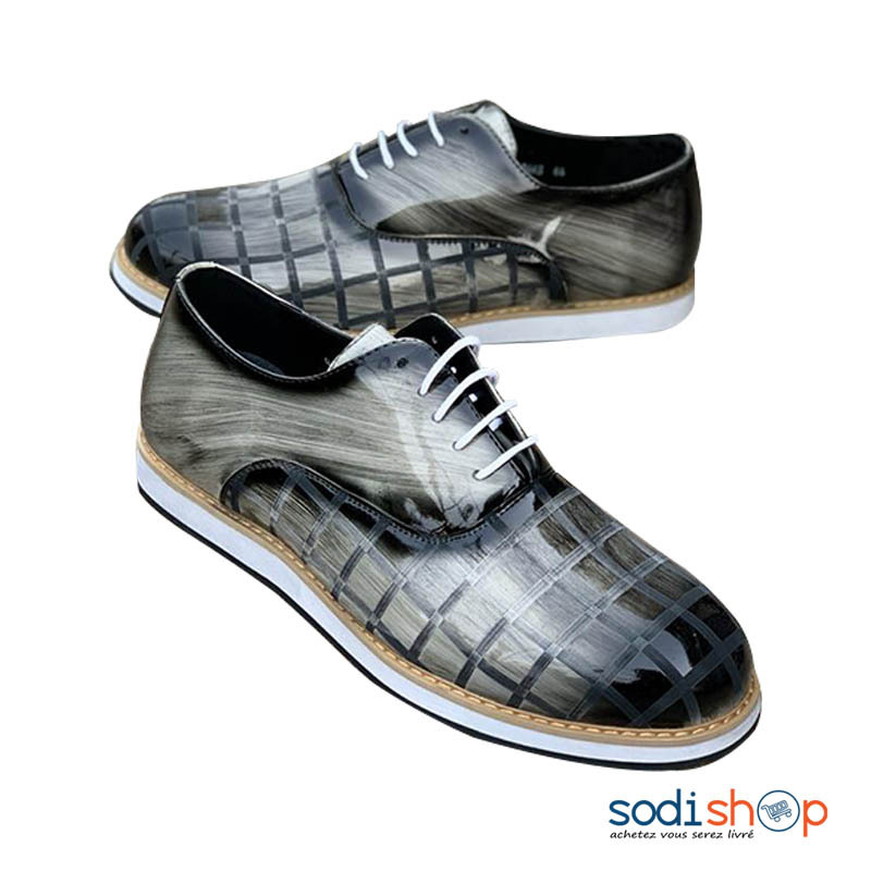 Mocassin Pour Homme - Chaussures Tendances Gris et Noir SEY00201