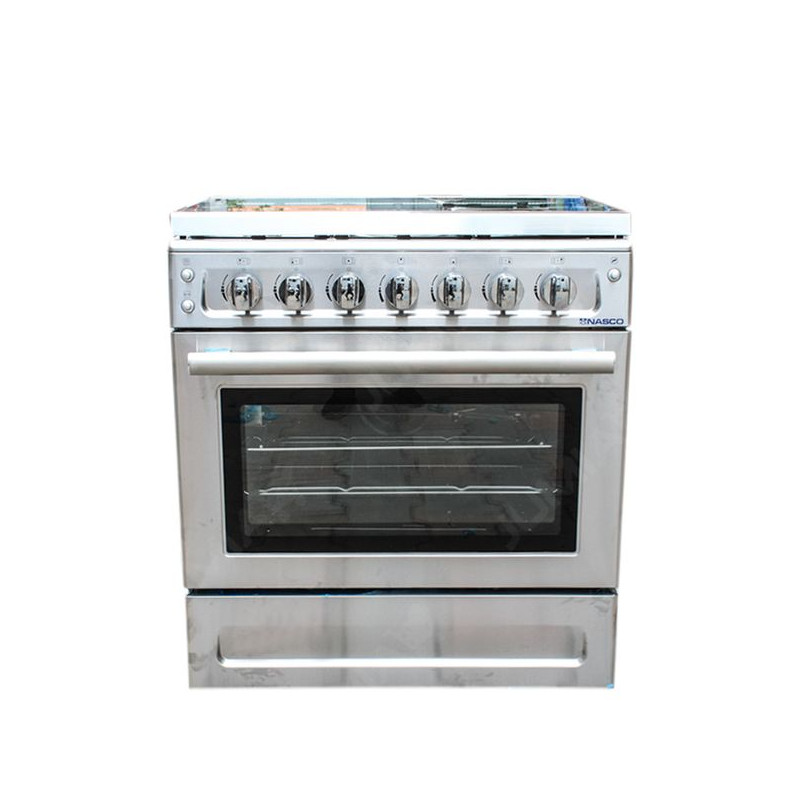 Gazinière 6 Feux Nasco - Cuisinière avec Four NAGC-AMG80B Multifonction Noir – Image 2