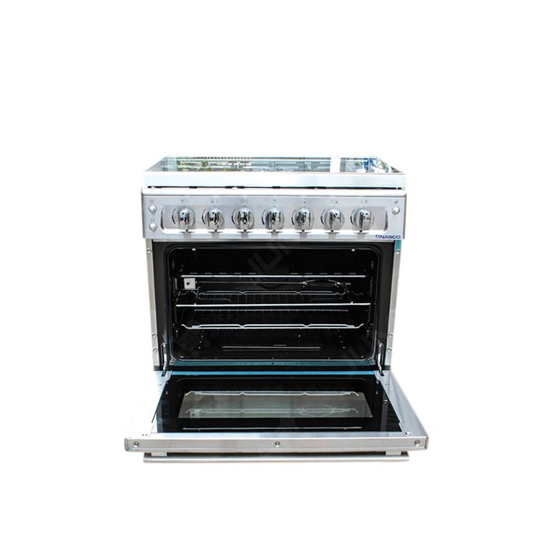 Gazinière 6 Feux Nasco - Cuisinière avec Four NAGC-AMG80B Multifonction Noir