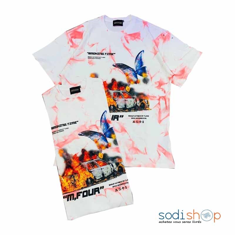 T-Shirt à Imprimé Couleur Blanc Haute Qualité MOH00203