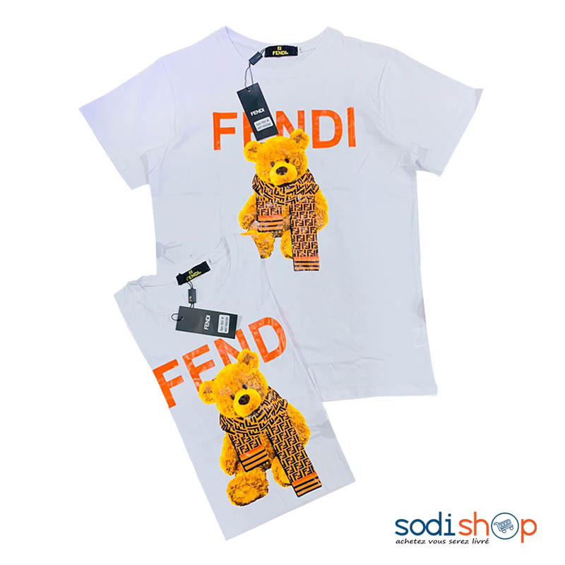 T-Shirt en Coton Fendi - Vêtement Chic Couleur Blanc MOH00203