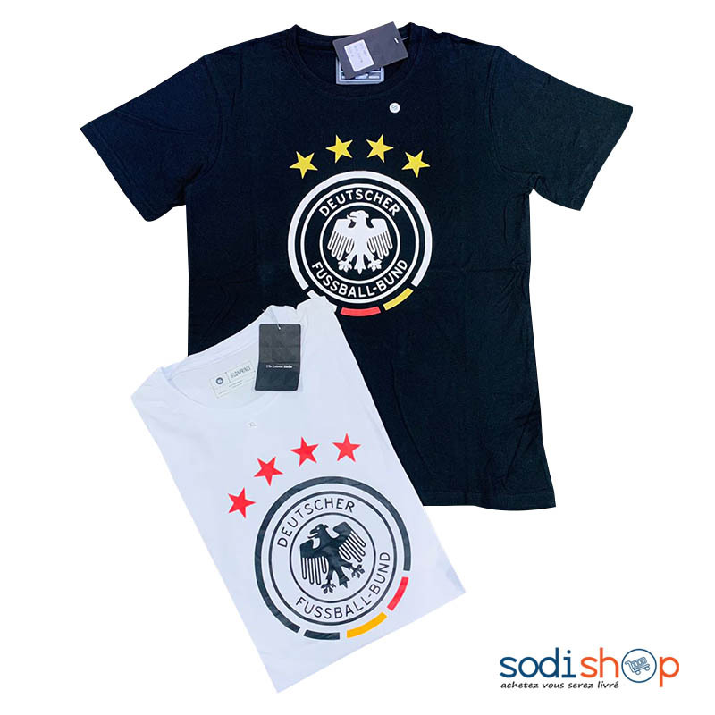 T-Shirt en Coton Football Allemagne - Vêtement Chic Couleur Assortie MOH00203