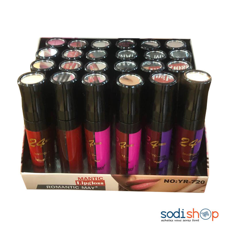 Boite de Rouge à Lèvres Romantic May YR-720 - 12 Couleurs 24 Pièces Accessoire de Beauté SAK00225