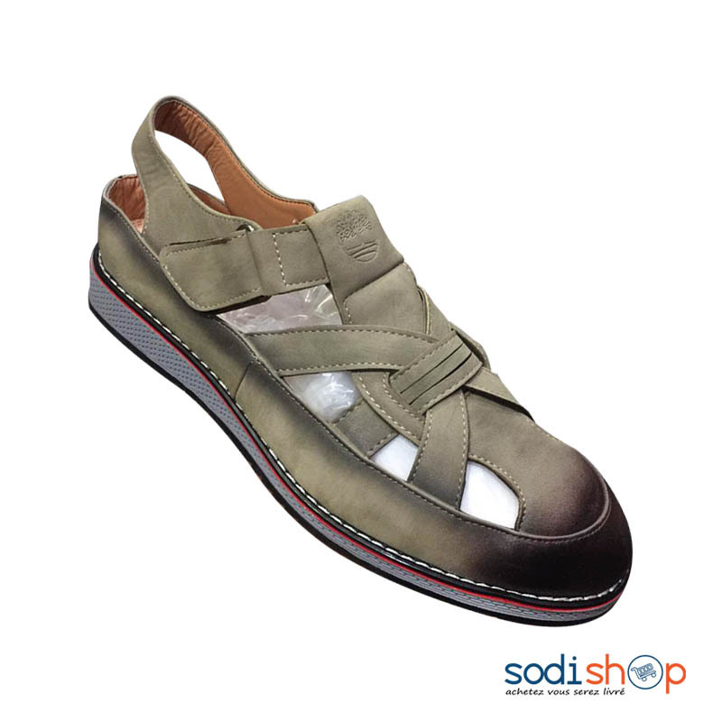 Chaussure Pour Homme Sandale en Cuir Classique Couleur Beige MOH00203