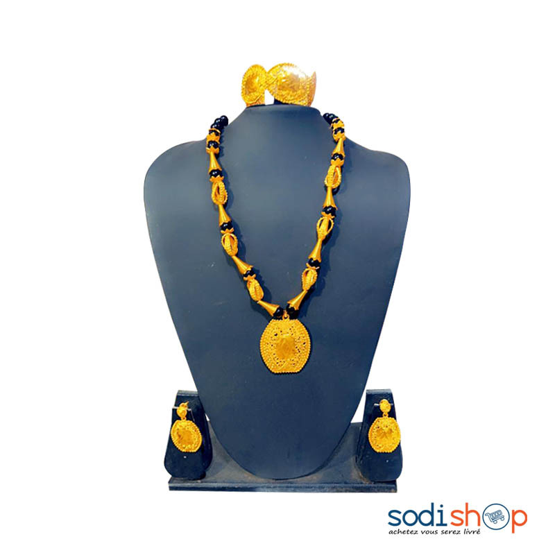 Collier de Luxe Traditionnelle - Ensemble Plaqué Or PED00202
