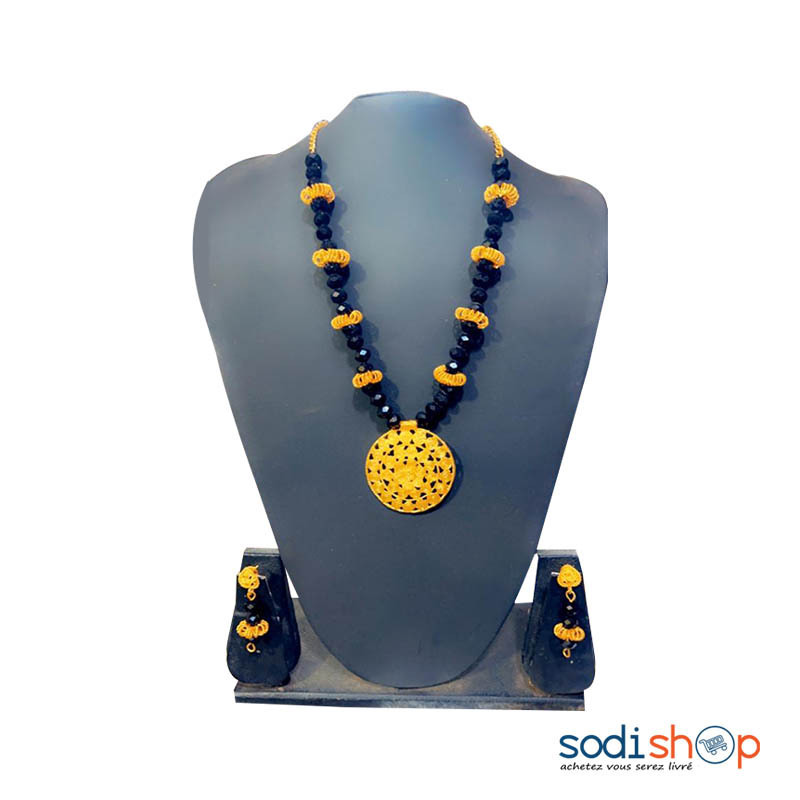 Ensemble Collier Traditionnel + Boucle d'Oreille - Parure Pour Femme – PED00202