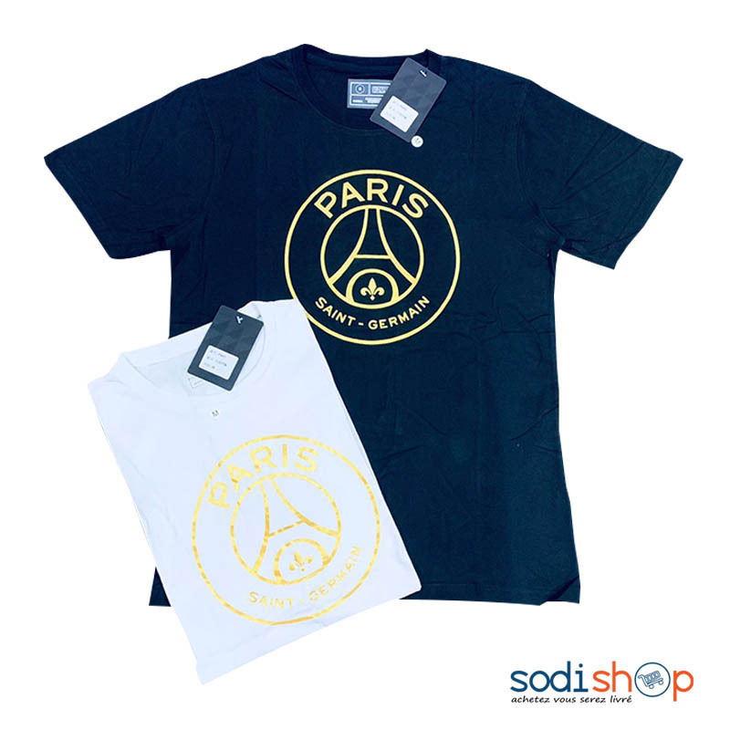 T-Shirt Paris Saint Germain Vêtement en Coton - Couleur Blanc - Noir MOH00203 – Image 2