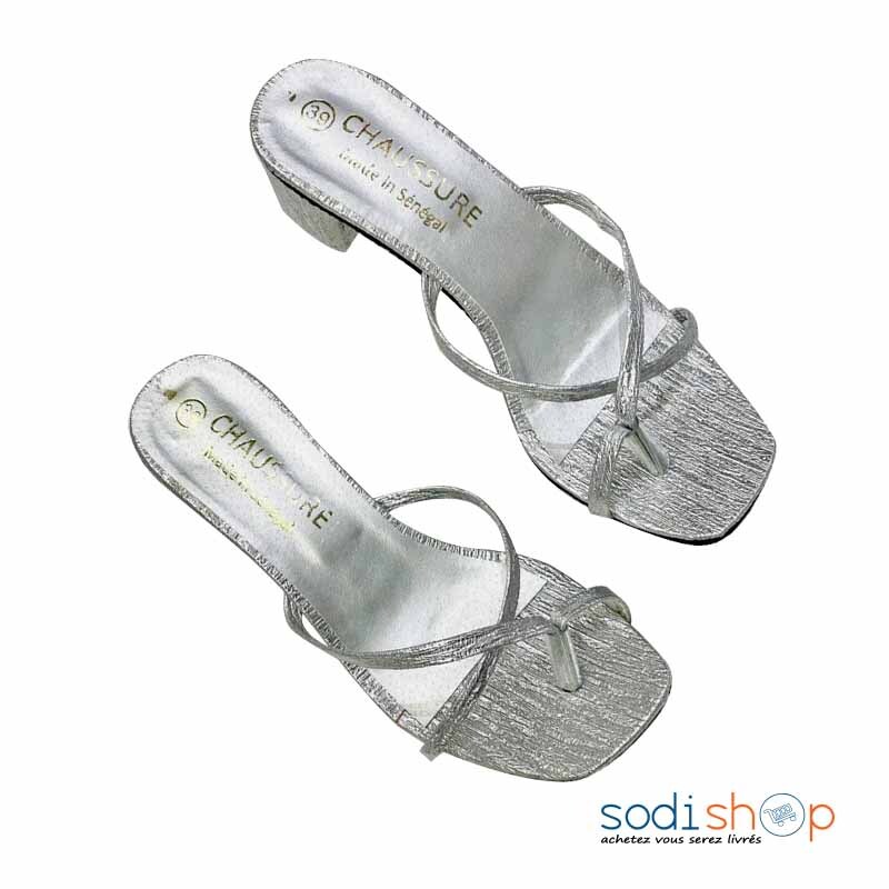Chaussure à Talon Couleur Argent Design Chic Pour Femme MAS00216