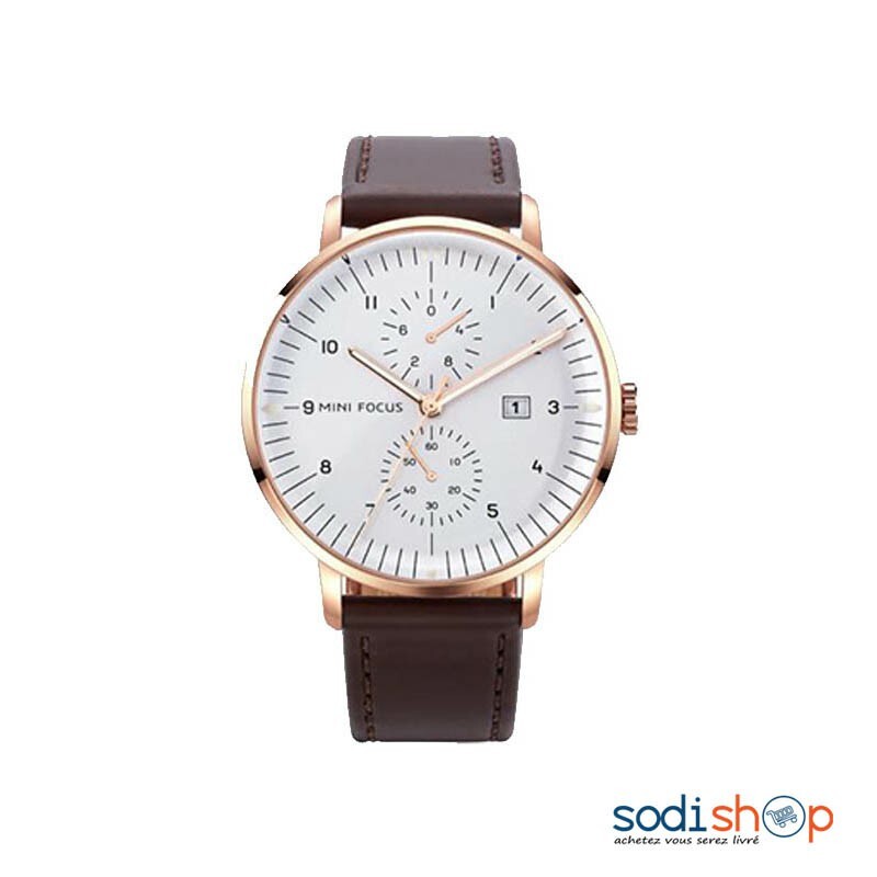 10 Montre Mini Focus - Indicateur de Date Style Casual Bracelet En Cuir DI0026